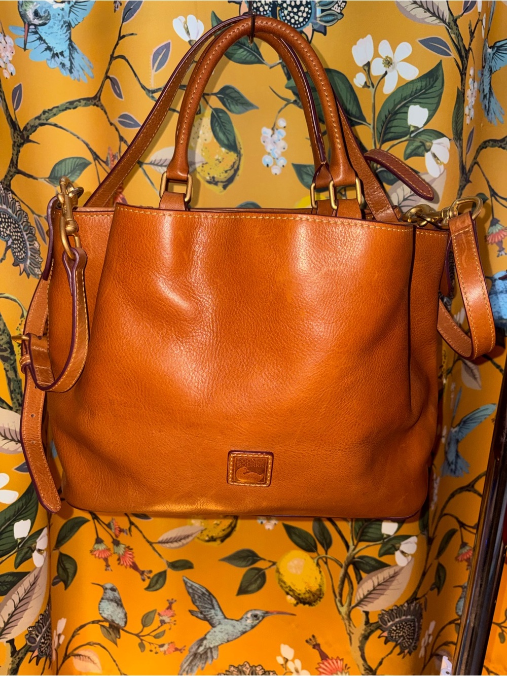 Dooney & Bourke Natural Florentine Leather Brenna Satchel Bag